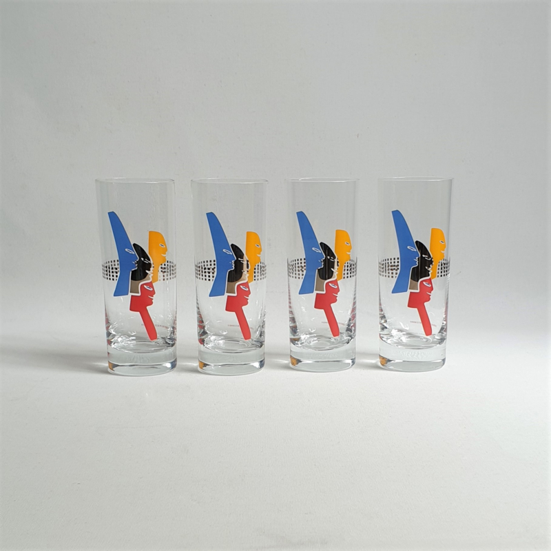 glazen 4x longdrink drinking glass ambrogio pozzi ritzenhoff 1990s