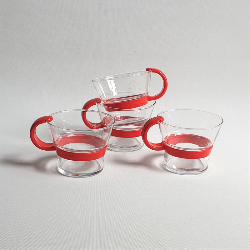 Koppeling Streven plastic glazen theeglazen 4x tea glasses bodum denmark 1980s | 1980s - 2000s design  | vintagexplosion