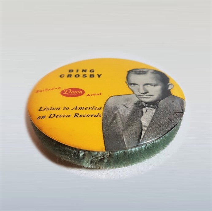 crosby, bing LP schoonmaker record cleaner brush  decca 1940s / 1950s