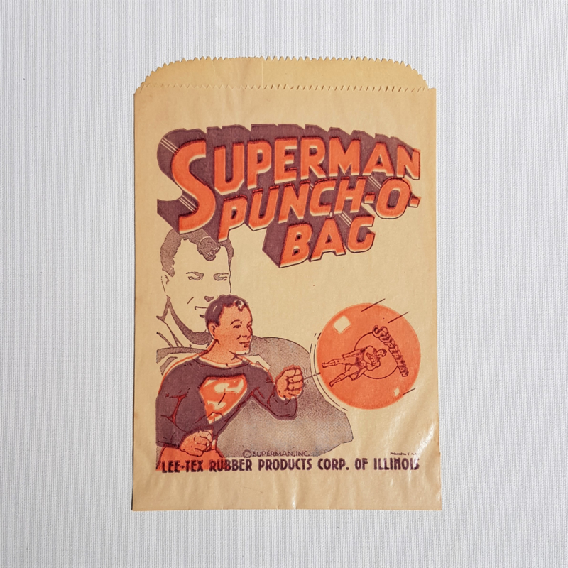superman punch-o-bag verpakkingszakje package only 1940s