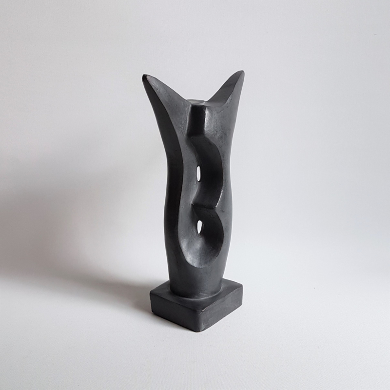 beeld abstract modernisme sculptuur sculpture terra cotta signed thom 1980s