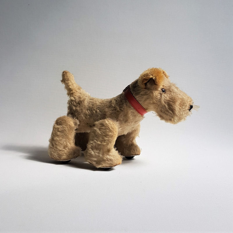 hond plush schuco trip-trap walking terrier dog 1950s