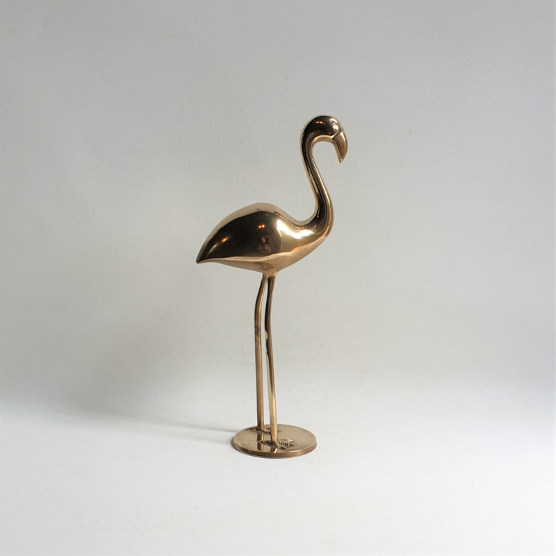 beeld messing flamingo brass figurine 1960s