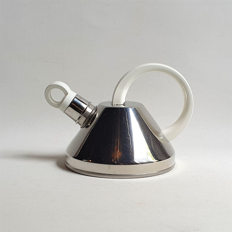 fluitketel wit chroom white chrome sigg style kettle 1980s