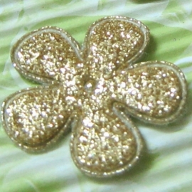 Glitter bloem goud 35mm