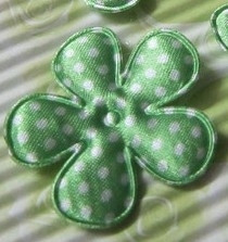 35mm bloem satijn groen polkadot