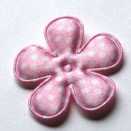 35mm bloem van satijn polkadot roze