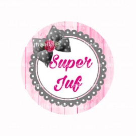 (FB600) SUPER JUF grijs roze strik