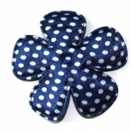 47mm polkadot satijn bloem navy