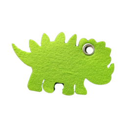 Vilten Sleutelhanger dino lime  9,5 x 5cm