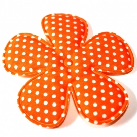 75mm Polkadot bloem oranje stof