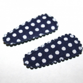 1 kniphoesjes navy polkadot (3,5cm)