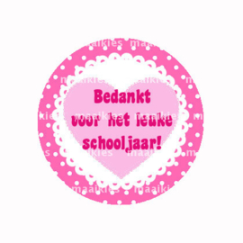 (FB827) BEDANKT SCHOOLJAAR ROZE