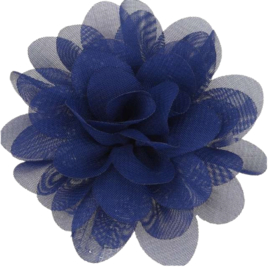 Chiffon bloem cobalt 6,5cm