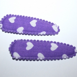 kniphoesjes paars met hartje (5cm)