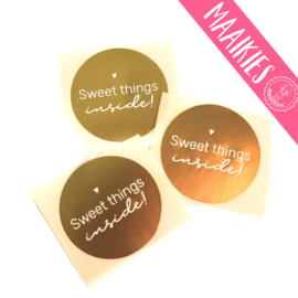 Sticker :Sweet things inside" ( 5 stuks)