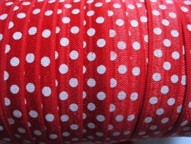 haarband elastiek ROOD polkadot 15mm