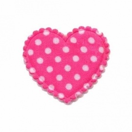 Roze polkadot hartje p/s