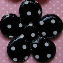 Vinyl bloem zwart polkadot