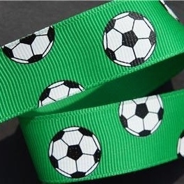 Voetbal lint 22mm groen p/m