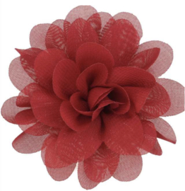 7cm chiffon bloem wijn rood