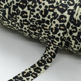 Haarband elastiek Leopard lichtgeel