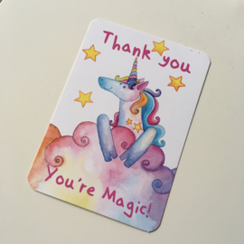 Ansichtkaart Thank you, you're magic unicorn