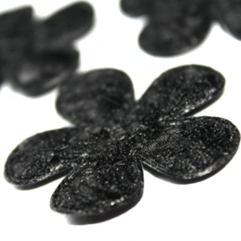 35mm Bloem satijn/kant zwart