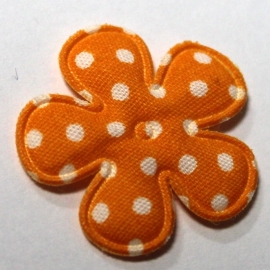 25mm polkadot bloem stof oranje