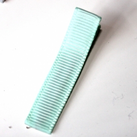 Alligator clip bekleed met mint grosgrain lint