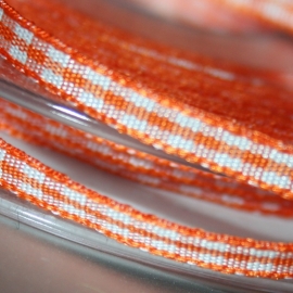 Oranje Gingham Ruit band 4mm breed