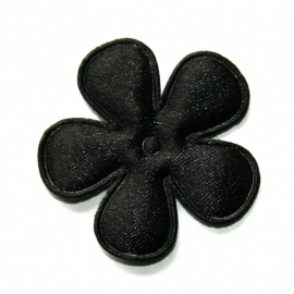 35mm satijn bloem zwart