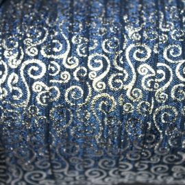 Haarband elastiek silver barok print NAVY