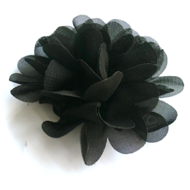 chiffon bloem zwart 6cm