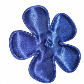 65mm satijn bloem koningsblauw
