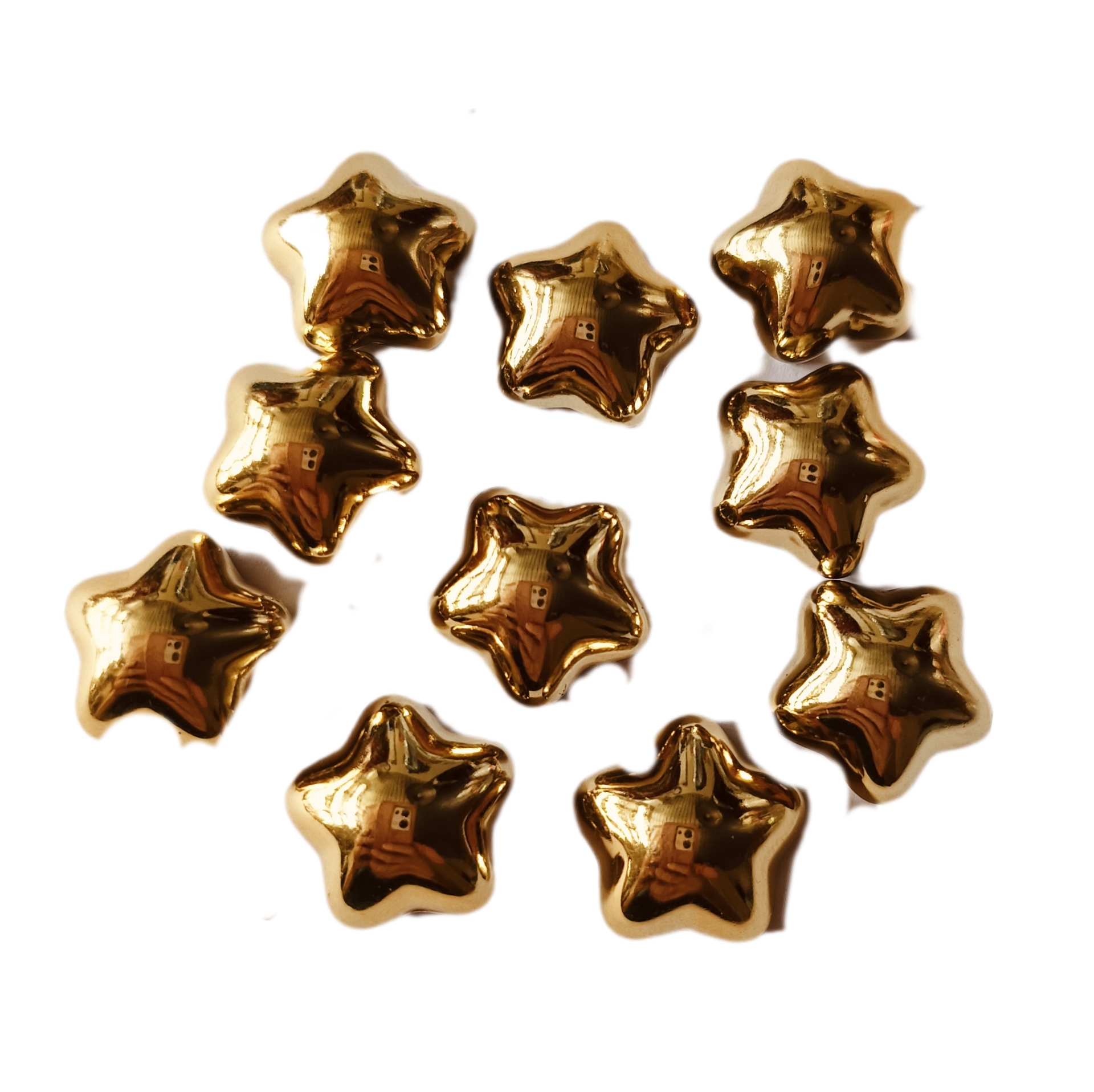 gouden sterren flatback  10 stuks
