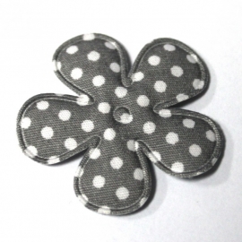 35mm polkadot bloem grijs