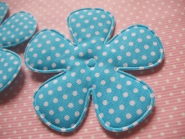 47mm aqua polkadot bloem stof