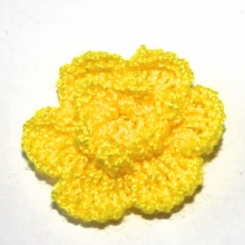 Knal Geel gehaakte bloemen (25mm)