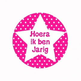 (FB536) hoera jarig fuchsia ster