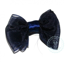 strikje organza navy 6 stuks