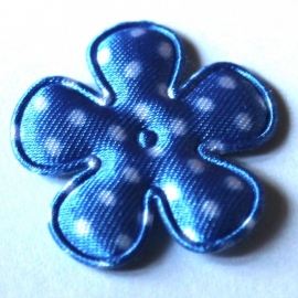 25mm bloem van satijn polkadot royal blauw