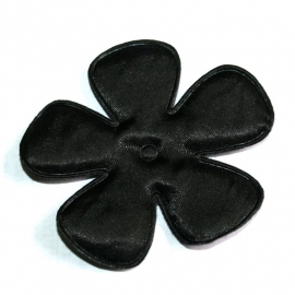 65mm zwart satijn bloem