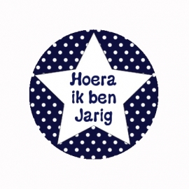 (FB537) hoera jarig navy ster