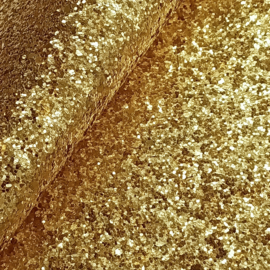 Lapje grove glitter geel goud