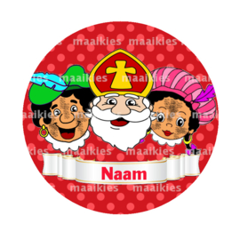 Naambuttons sint en roetveegpietjes rood