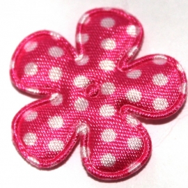 25mm bloem van satijn polkadot felroze