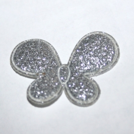 glitter vlinder zilver p/s