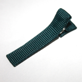 Alligator clip bekleed met donker groen grosgrain lint