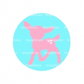 (FB441) blauw  hertje roze